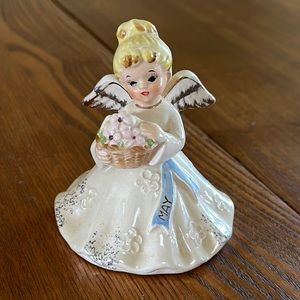 Vintage Norcrest Angel of the month MAY angel girl figurine.